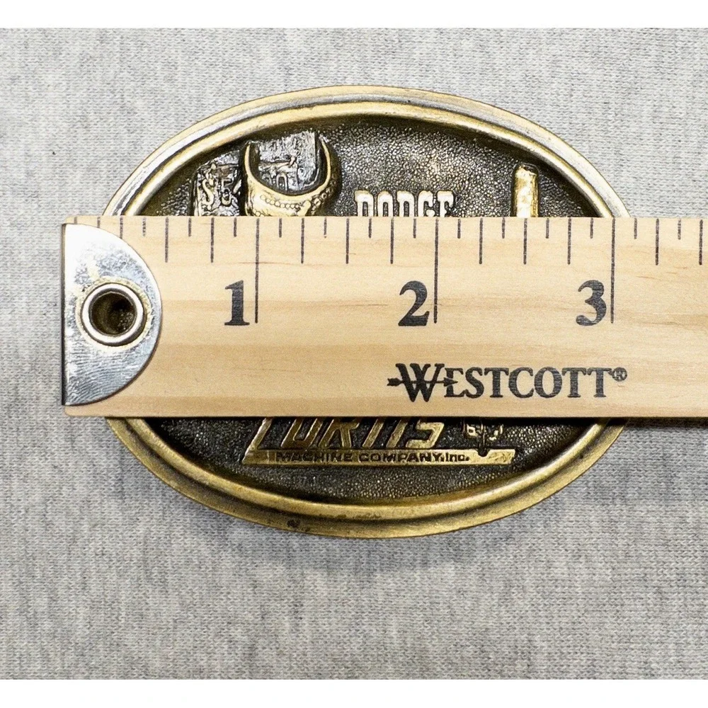 Vtg Dodge City Curtis‎ Machining Company Brass Western Belt Buckle 3